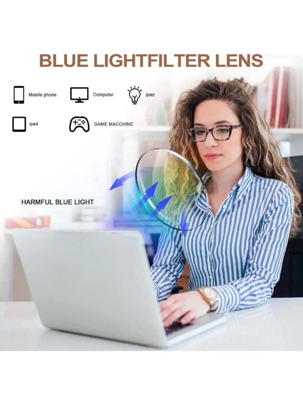 Stylish 4-Pack Multifocus Reading Glasses for Women - Blue Light Blocking